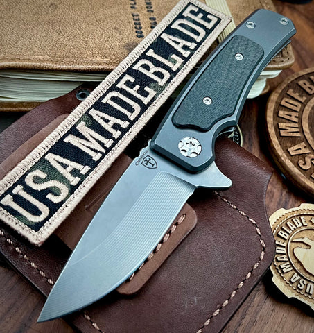 Chelette Custom Knives Gur Full Ti S30V Carbon Fiber Inlay with  Ti Hardware