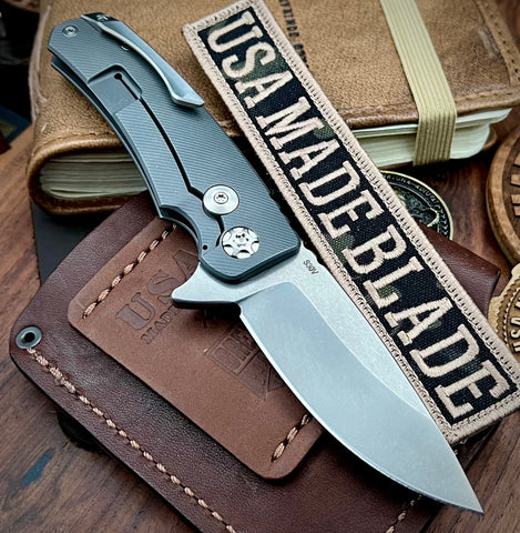 Chelette Custom Knives Gur Full Ti S30V Timascus Inlay with  Ti Hardware