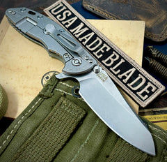 Hinderer XM-18 3.5 Sheepsfoot Stonewashed Ti Coyote G10 Stonewashed S45VN Blade