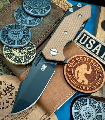 Battle Black Hinderer Half Track Harpoon Spanto Gen 2 Coyote G10 Battle Black Ti and Magnacut Blade