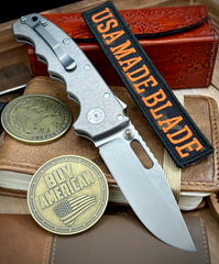 Demko Knives MG AD20 Slim Clip Point Smooth Ti with Finger Groove in Magnacut - USA MB