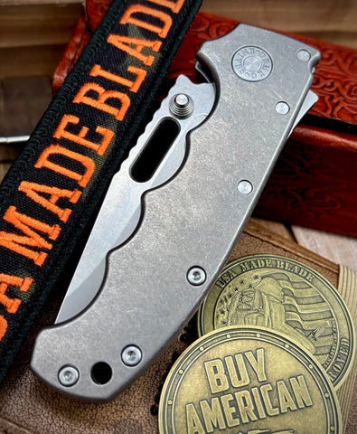 Demko Knives MG AD20 Slim Clip Point Smooth Ti with Finger Groove in Magnacut - USA MB