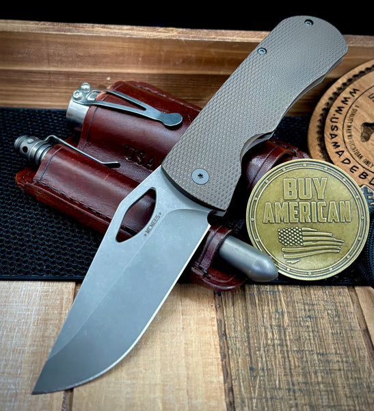 McNees Knives Dixon Atomic Bronze Diamond Mill Ti with 3.75