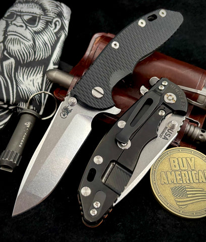 Hinderer XM-18 3.5 Spanto Black Stonewashed DLC Ti Black G10 Stonewashed Magnacut Blade
