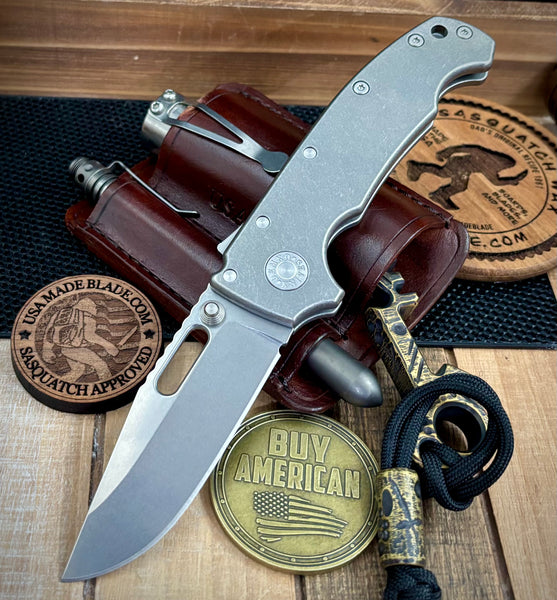 Demko Knives MGAD20 MagnaCut V2 Clip Point Blade with Smooth Ti Handles K1