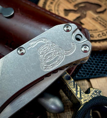 Freeman 451 Button Lock Flipper DTOM Stonewashed Ti Magnacut Blade 2.0