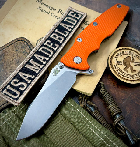 Hinderer Eklipse 3.5" Hollow Ground Slicer Orange G10 Bronze Ti Stonewashed S45VN Blade