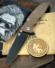 Hinderer Eklipse 3.5" Spearpoint FDE G10 Battle Black Ti and Battle Black S45VN Blade - USA MB