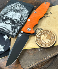 Hinderer Eklipse 3.5" Spearpoint Orange G10 Battle Black Ti and Battle Black S45VN Blade - USA MB