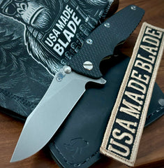 Hinderer Eklipse 3.5" Skinny Hollow Ground Slicer Black G10 Battle Bronze Ti Working Finish Magnacut Blade - USA MB