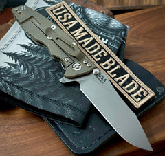 Hinderer Eklipse 3.5" Skinny Hollow Ground Slicer Black G10 Battle Bronze Ti Working Finish Magnacut Blade - USA MB