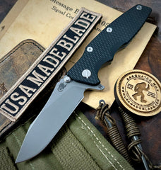 Hinderer Eklipse 3.5" Hollow Ground Slicer Black G10 Working Finish Ti  Working Finish S45VN Blade