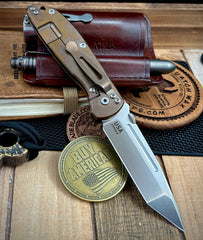 Hinderer Firetac Tanto Bronze Full Ti and Stonewashed 20CV Blade