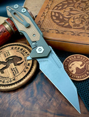 Hinderer Full Track Wharncliffe Battle Bronze Ti with Coyote G10 and Working Finish S45VN Blade - USA MB