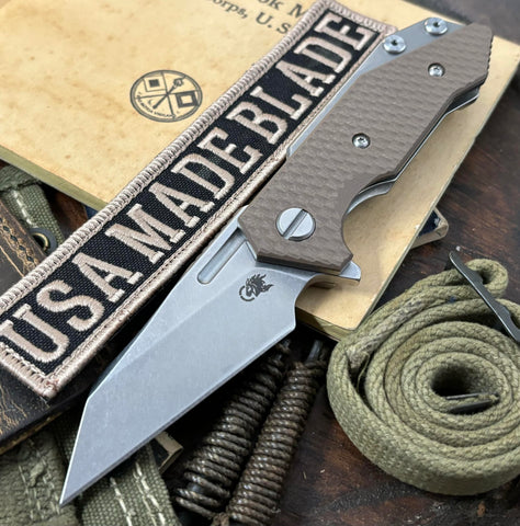 Wharnie Hinderer Half Track Gen 2 FDE G10 Stonewashed Ti Magnacut