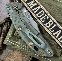 Battle Stars & Stripes Ammo Can Green Hinderer XM-18 3.5 Non Flipper Bowie Black G10 Working Finish S45VN Blade Bronzed Out HW