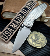 Three Rivers Manufacturing (TRM) Neutron 2 Liner Lock with Frag Flat Titanium Scales and Magnacut Steel - USA MB