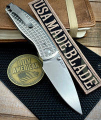 Three Rivers Manufacturing (TRM) Neutron 2 Liner Lock with Frag Flat Titanium Scales and Magnacut Steel - USA MB