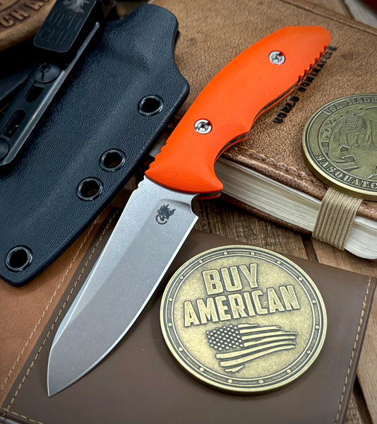 Hinderer Flashpoint Sheepsfoot with Orange G10 and Magnacut Stonewashed Blade