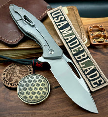 Koenig Arius Flipper Plain Ti Burnished Blade with Polished Flats M390 AR1111111 - USA MB