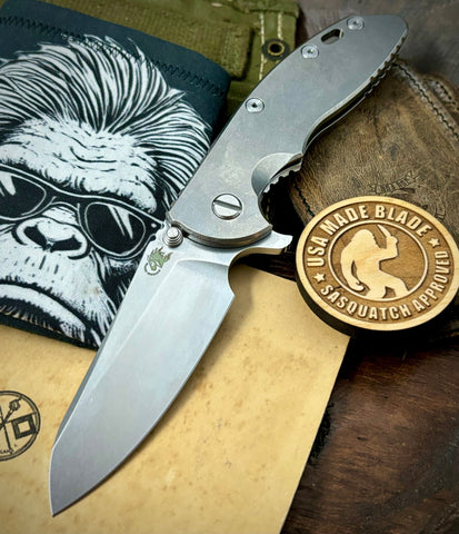 Hinderer XM-18 3.5 Sheepsfoot Stonewashed Full Ti S45VN Stonewashed Blade