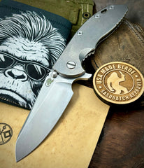Hinderer XM-18 3.5 Sheepsfoot Stonewashed Full Ti S45VN Stonewashed Blade