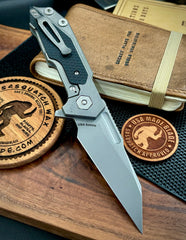 Hinderer Full Track Wharncliffe Working Finish Ti with Black G10 and Working Finish S45VN Blade - USA MB