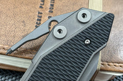 Hinderer Full Track Wharncliffe Working Finish Ti with Black G10 and Working Finish S45VN Blade - USA MB