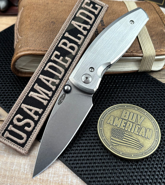 Three Rivers Manufacturing (TRM) Neutron 2 Liner Lock with Smooth Flat Titanium Scales and Magnacut Steel