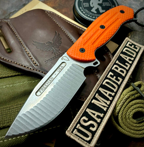 Freeman 4" Gen II Fixed Blade with Magnacut Steel Blade and Orange G10