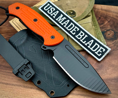 Freeman 4" Gen II Fixed Blade with Magnacut Steel Black Blade with Orange G10 - USA MB