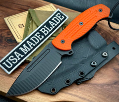 Freeman 4" Gen II Fixed Blade with Magnacut Steel Black Blade with Orange G10 - USA MB
