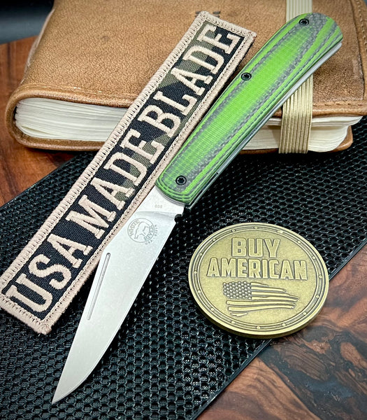 White River Knives Trailhead Trapper Slip Joint with S35VN Steel and Green G10 and Carbon Fiber Handles