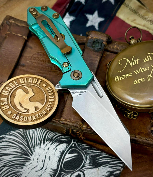 High Res Green Wharnie Hinderer Half Track Gen 2 Black G10 Anodized Ti Magnacut Blade Bronzed Out HW