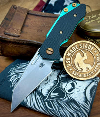 High Res Green Wharnie Hinderer Half Track Gen 2 Black G10 Anodized Ti Magnacut Blade Bronzed Out HW - USA MB