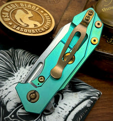 High Res Green Wharnie Hinderer Half Track Gen 2 Black G10 Anodized Ti Magnacut Blade Bronzed Out HW - USA MB