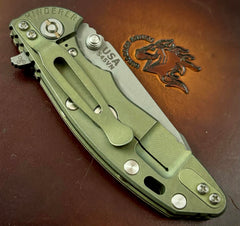 Battle Green Hinderer XM-18 3.0" Harpoon Tanto Black G10 Working Finish S45VN Blade