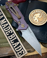 High Res Battle Purple Wharnie Hinderer Half Track Gen 2 Coyote G10 Anodized Working Finish Ti with Working Finish Magnacut Blade and Bronzed Out HW