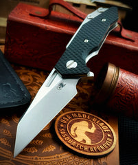 Wharnie Hinderer Half Track Gen 2 Black G10 Stonewashed Ti Magnacut