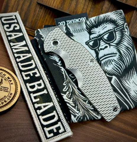 Hinderer Stonewashed Textured Ti Handle Scale for the Jurassic