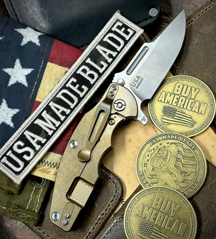 Hinderer Jurassic Clip Point Black G10 Bronze Ti Magnacut Stonewashed Blade - USA MB