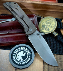 Jigged Pattern McNees Knives Mac-2 3.5" Bronze Atomic Ti Magnacut Stonewashed Blade (Gen 2)