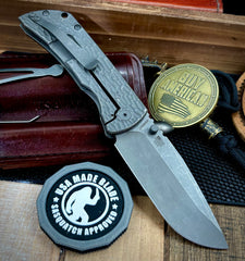 Jigged Pattern McNees Knives Mac-2 3.5" Atomic Ti Magnacut Stonewashed Blade (Gen 2)