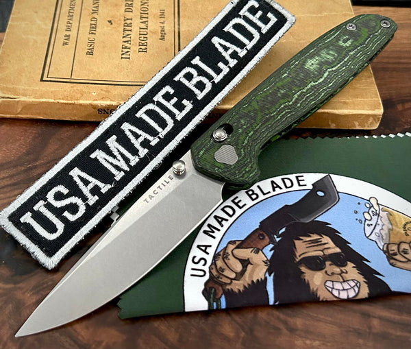 Tactile Knife Company Maverick with Magnacut Blade, Jungle Wear Fat Carbon Handles and Crossbar Lock