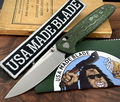 Tactile Knife Company Maverick with Magnacut Blade, Jungle Wear Fat Carbon Handles and Crossbar Lock - USA MB