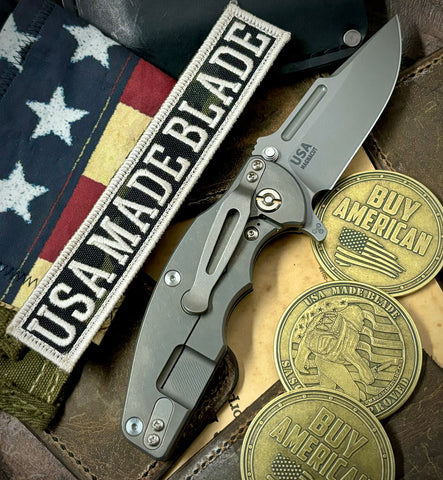 Hinderer Jurassic Clip Point Black G10 Working Finish Ti Magnacut Working Finish Blade - USA MB