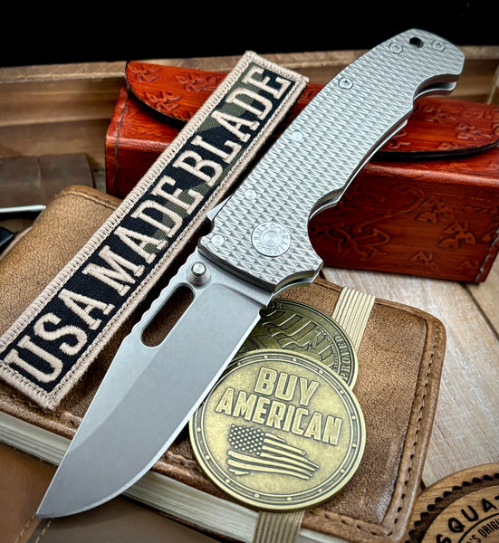 Demko Knives AD20 Slim Clip Point Textured Ti  in Magnacut K1