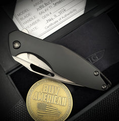 Arius Exclusive Flipper Black DLC Ti SW Polished Flats M390 - USA MB