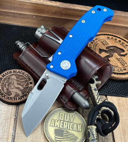 Demko AD20 Compact Batwing Magnacut Blade with Shark Lock and Blue G10
