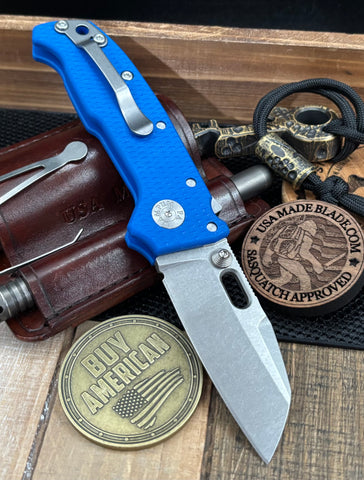 Demko AD20 Compact Batwing Magnacut Blade with Shark Lock and Blue G10